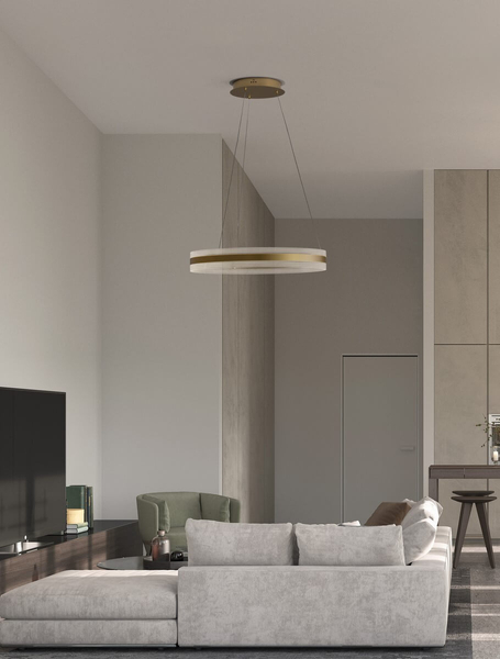 Okrągła lampa wisząca COLIMA LE42753 ring LED 75W 3000K nowoczesna złota