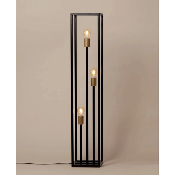 Sypialniana lampa stojąca Vigo 50249 metalowa ramki czarna złota