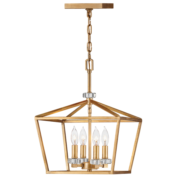 Lampa kryształowa wisząca QN-STINSON-4P-M-DBR mosiądz