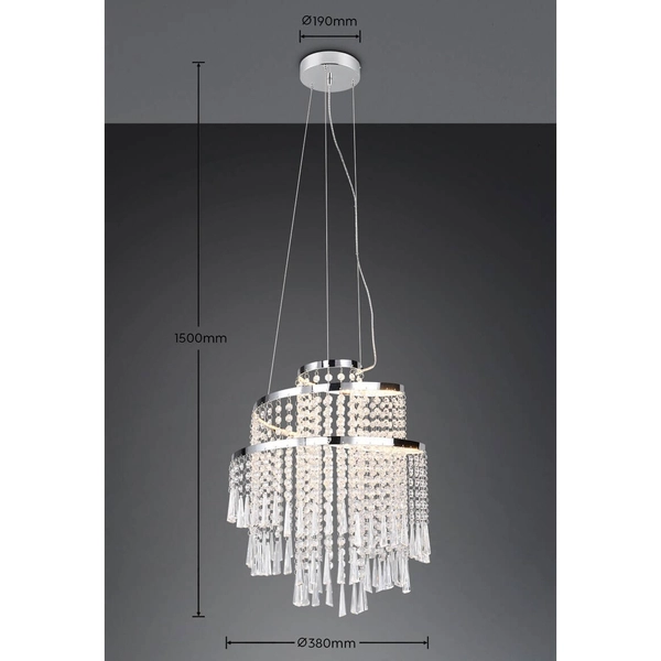 Kryształowy żyrandol Pomp R37341106 LED 30W 2700-6500K przezroczysty chrom