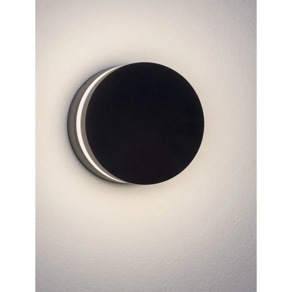 Okrągła lampa ścienna do ogrodu OSCELIA LE75128 LED 8W 3000K IP54 czarna
