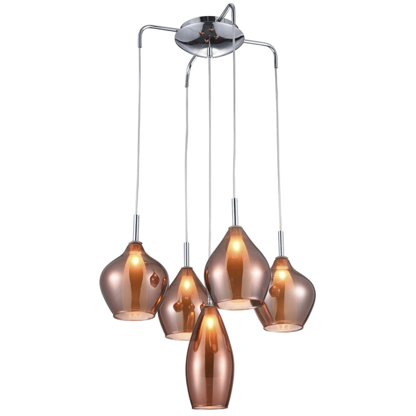 Szklana lampa wisząca Amber Milano AZ3172 Azzardo miedziana