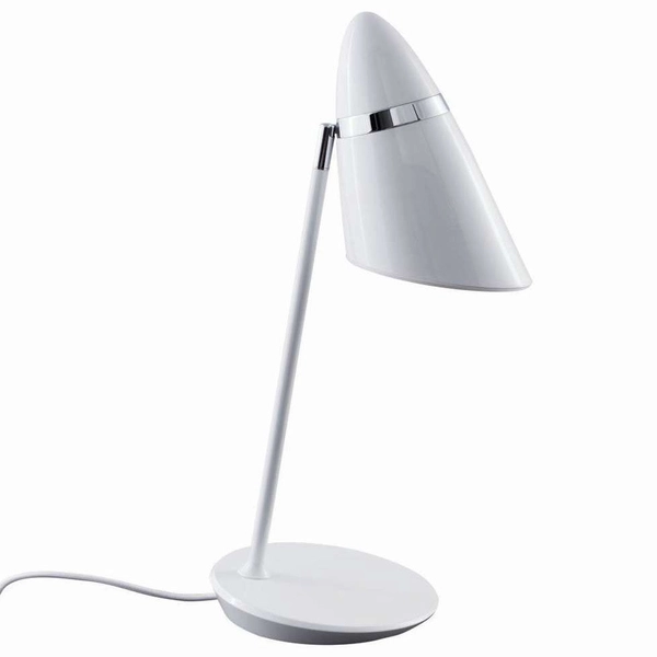 Stojąca LAMPKA biurkowa Elmo Tavolo Bianco Orlicki Design stołowa LAMPA nocna do sypialni biała