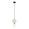 Kulista lampa wisząca Andrea PND-59779-1M-LGR nad wyspę czarna szara