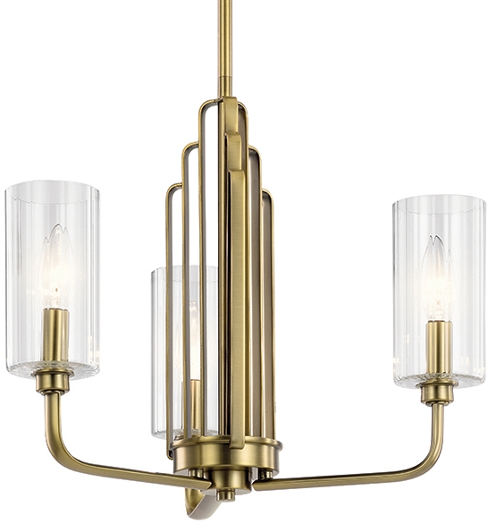 Żyrandol wiszący QN-KIMROSE3-BNB art deco szklany mosiądz