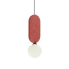 Lampa wisząca z filcu Lorenzo PND-59815-1-RED okrągła biała czerwona