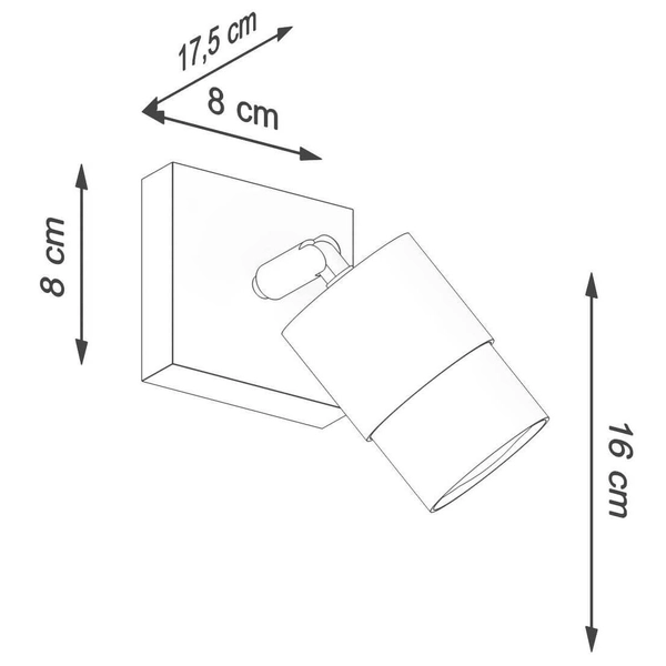 Pokojowa lampa ścienna SL.1069 metalowy kinkiet czarny złoty