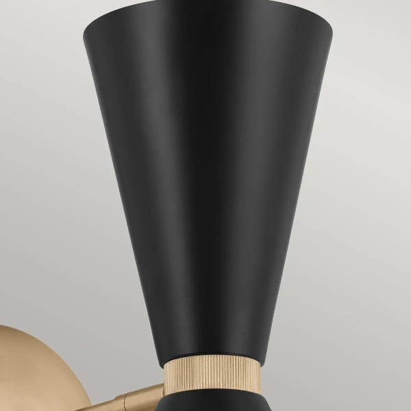 Regulowany kinkiet ścienny Phix KL-PHIX-1W-CBB obrotowy stożkowy czarny