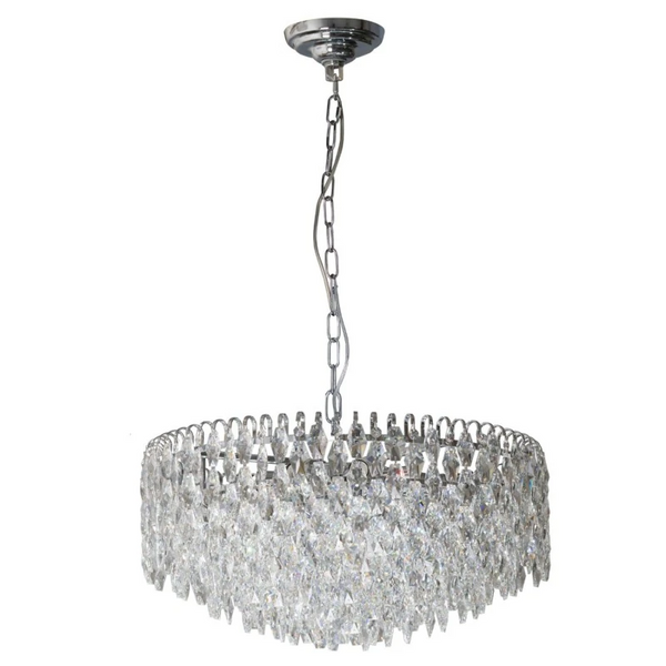 Zwis glamour BURANO chrom przezroczysty AZ6908 1xE14 kryształowy
