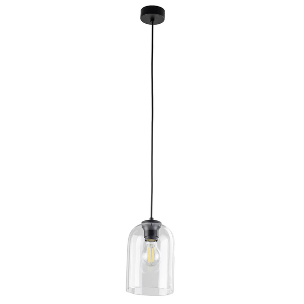 Zwisająca lampa do salonu Molly 10300 sopel transparentna czarna