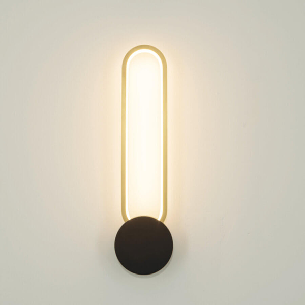 Ringowa ścienna lampa 23102 LED 13W 3000K do przedpokoju czarny złoty