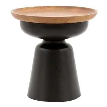 Okrągły stolik kawowy Alabama 5059413392078 czarny drewniany