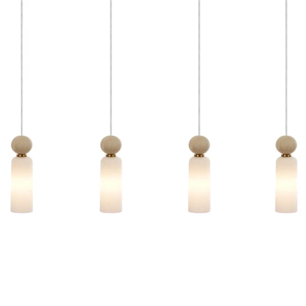 Podłużna wisząca lampa Santos PND-95331-4-BRSS do salonu mosiądz