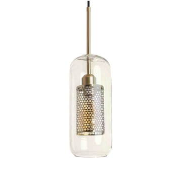 Loftowa lampa zwieszana Nobile ABR-ZON-E27 Abruzzo metal szkło złoty