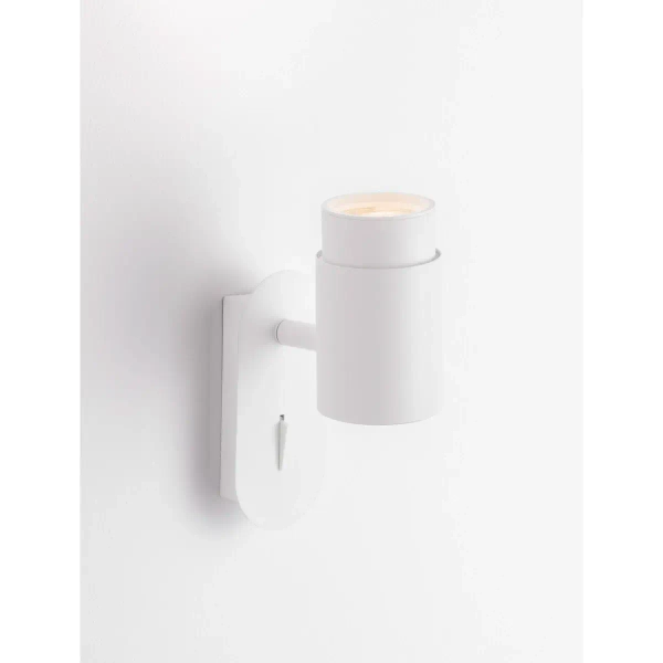 Regulowana lampa ścienna do salonu JAVERTO LE45536 tuba metalowa biała