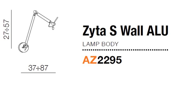Metalowy stelaż do lampy ściennej Zyta AZ2295 Azzardo regulowany srebrny