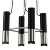 Nowoczesna lampa wisząca KAVOS metalowe tuby do salonu czarne mosiądz