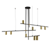 Modernistyczna lampa wisząca ARIZONA LP-074/9PL BK/GD Light Prestige metalowa oprawa metalowe tuby zwis czarny złoty