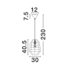 Wisząca lampa boho BELRITO LE45362 pleciona czarna brązowa