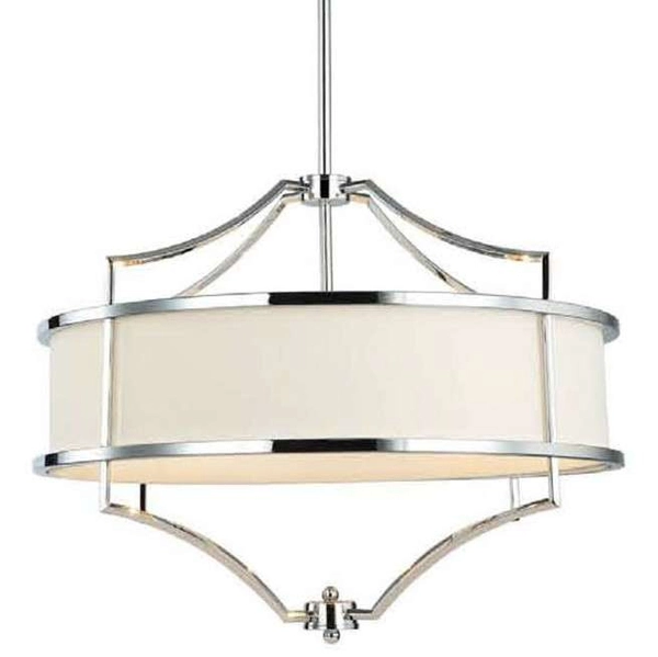 LAMPA abażurowa Stesso Cromo M Orlicki Design wisząca OPRAWA okrągła w stylu klasycznym kremowa chrom