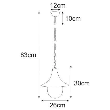 Wisząca LAMPA zewnętrzna Boston K-8131 Kaja ogrodowa OPRAWA metalowa ZWIS na łańcuchu outdoor IP44 czarny