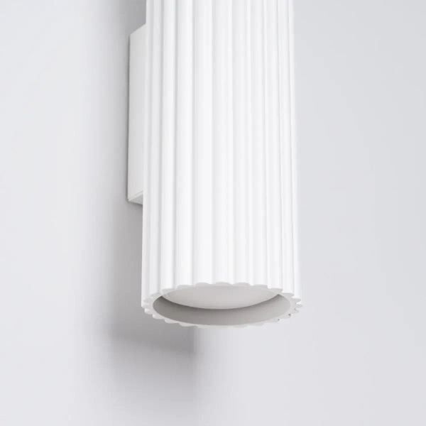 Podłużna lampa ścienna KARBON SL.1539 ryflowana tuba biała
