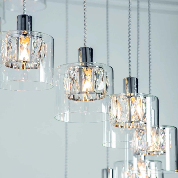 Sypialniana lampa wisząca Verina 76518 Endon transparentny chrom