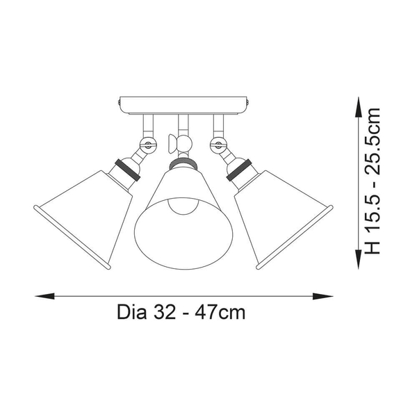 Potrójna lampa sufitowa Hal 97838 regulowana srebrny