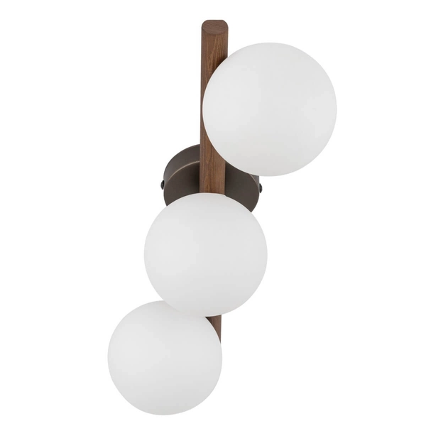 Nasufitowa lampa do jadalni Estera 10269 bubbles drewniana biała