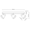 Potrójna natynkowa lampa Dravo LP-9523/3WS WH na belce biały