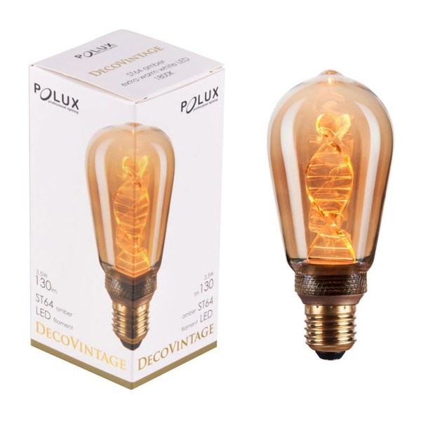 Klimatyczna żarówka dekoracyjna DecoVintage 317698 Polux ST64 LED E27 edison 3,5W 130lm 230V biała ciepła