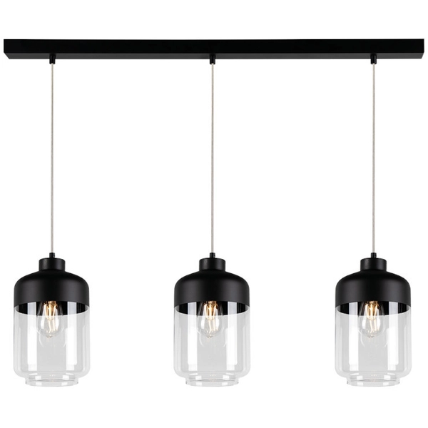 Lampa wisząca AMARETTO 15790304 loftowa szklany zwis przezroczysty czarny