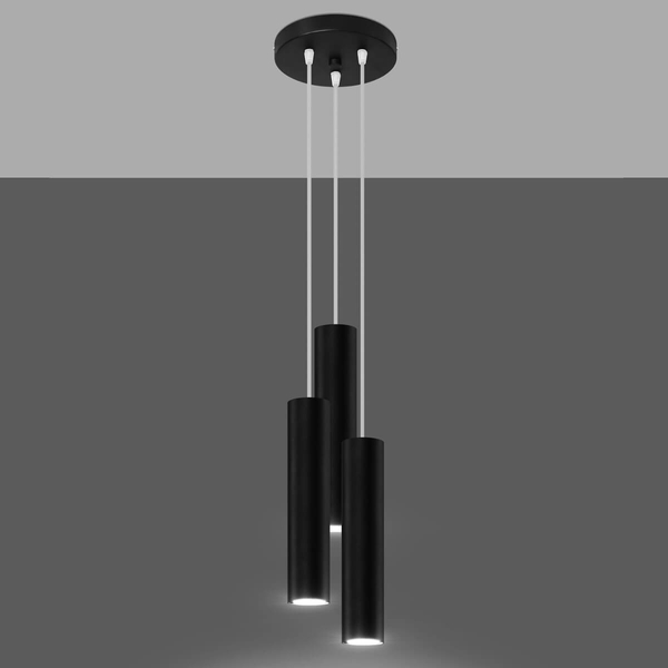 Czarna lampa wisząca SL.1079 metalowe tuby do sypialni
