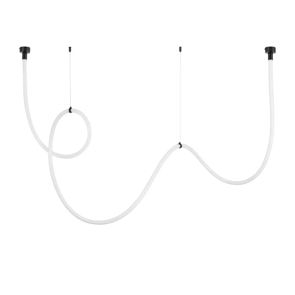 Lampa wisząca wąż ledowy SNAKE MD1021-4 biała czarna metal PVC LED 60W 3000K 4M do jadalni