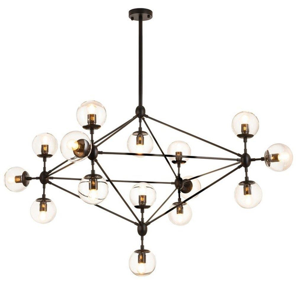 Designerska lampa wisząca Astrifero ST-9047-15 transparent Step geometryczna czarna