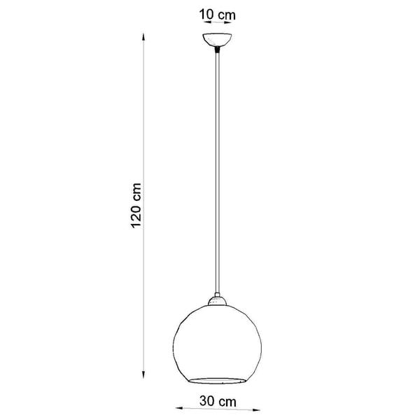 Niebieska lampa wisząca SL.0251 szklana kula ball do salonu