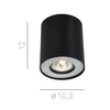 Sufitowa lampa spot SHANNON FH31431B-BL natynkowa tuba czarna