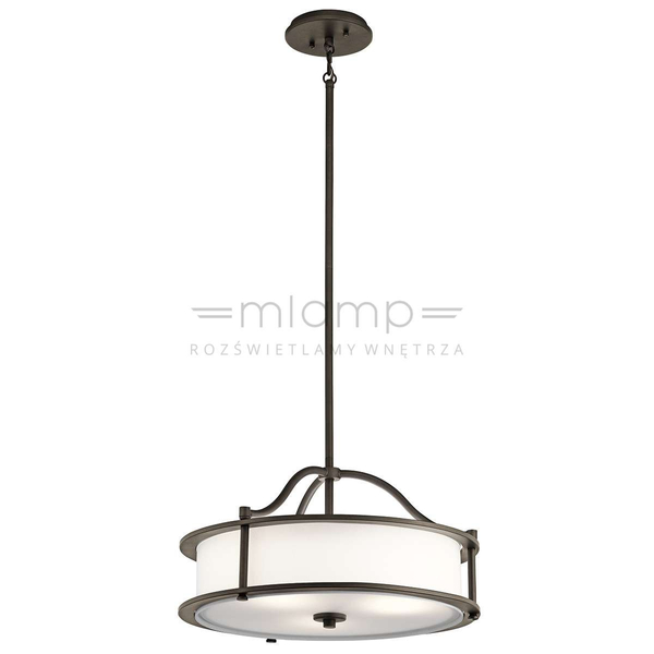 Klasyczna LAMPA wisząca KL-EMORY-P-S-OZ Elstead KICHLER okrągła OPRAWA zwis stary brąz biały