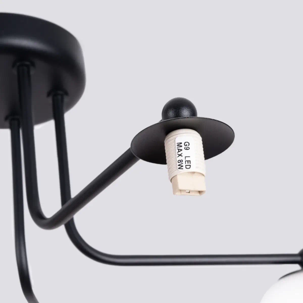 Żyrandol do salonu ASTRAL SL.1663 szklane kule białe czarne