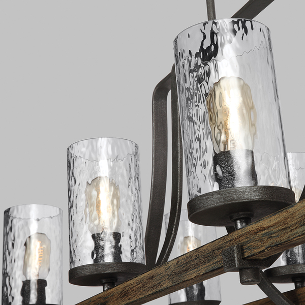 Lampa wisząca podłużna QN-ANGELO8-ISLE drewniana czarna