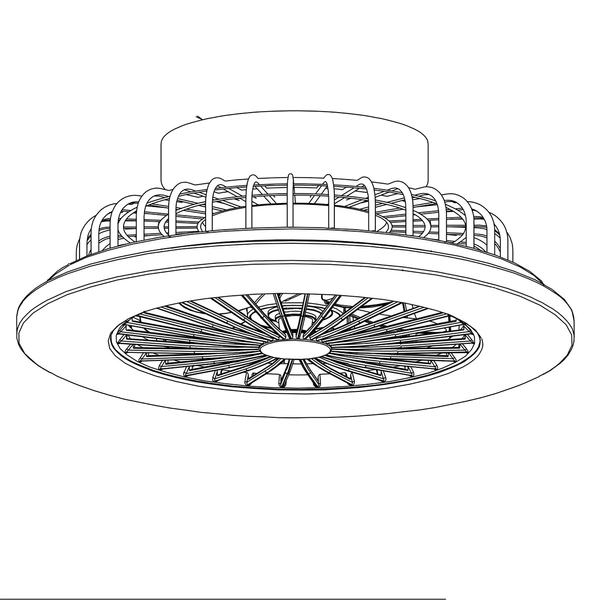 Natynkowy wentylator Travo 03628B plafon 30W 3000K - 6500K czarny