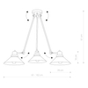 Lampa wisząca z wysięgnikami do regulacji TECHNO metalowa czarna biała TECHNO 9142