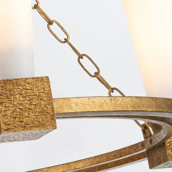 Łańcuchowa lampa wisząca Kristy KRISTY4-DG-OPAL tubki biała złota