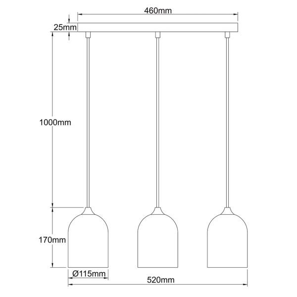 Zwisający żyrandol do salonu Nilo LP-0110/3L GD nad kanapę złoty