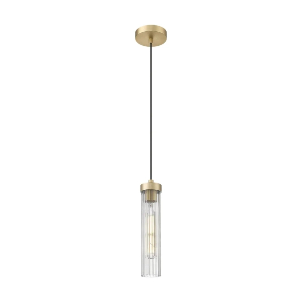 Lampa wisząca art deco QUINCY czarna mosiężna szklana metalowa E27 do kuchni P01835BR