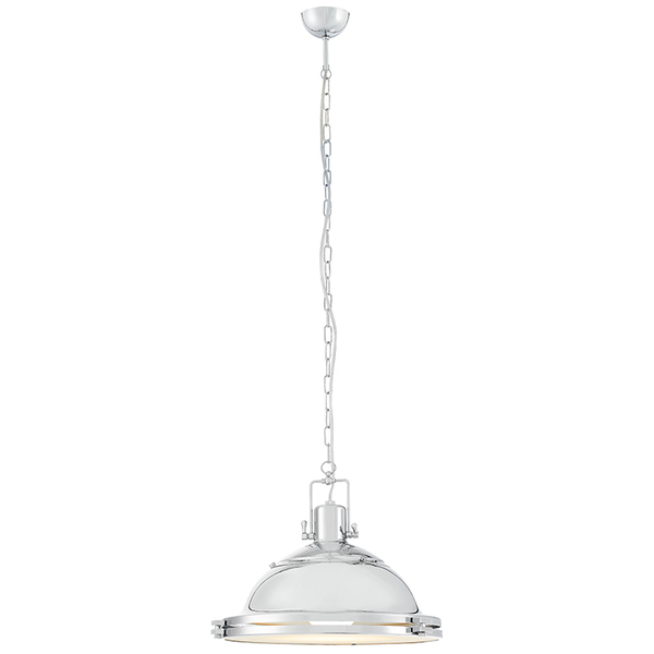 Industrialna LAMPA wisząca NAUTILIUS L 10263103 Kaspa okrągła OPRAWA metalowy ZWIS na łańcuchu chrom