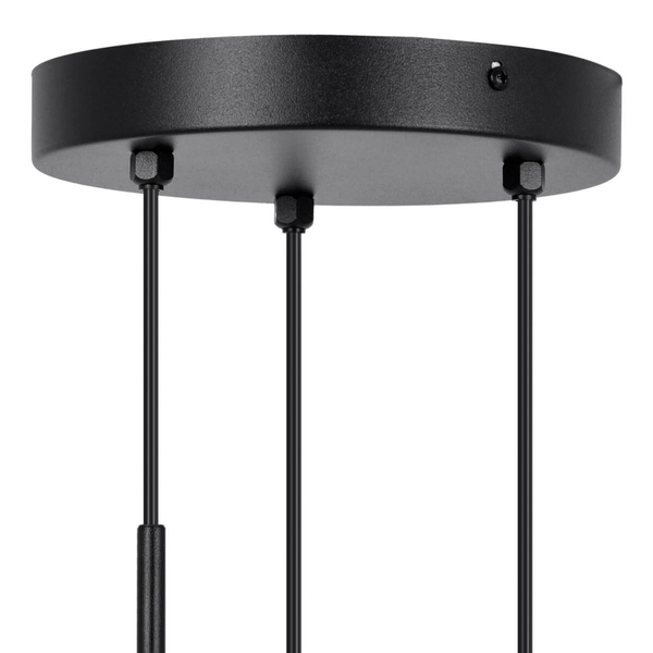 Potrójna kaskadowa lampa wisząca Vela K-5338 metalowa czarna bursztynowa