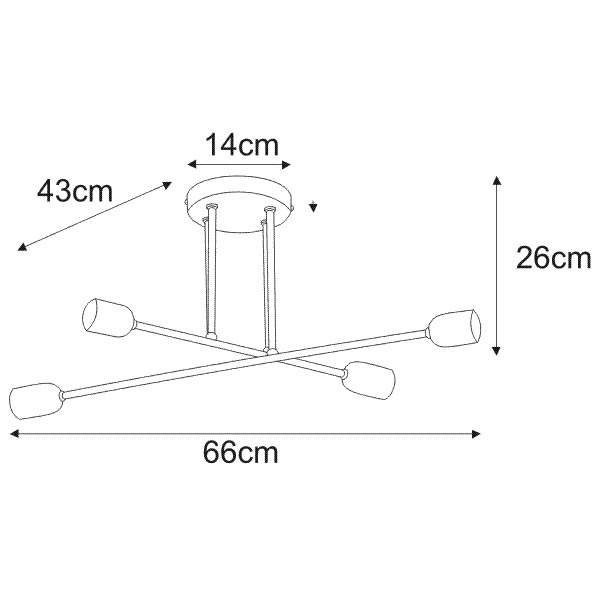 Plafon LAMPA sufitowa Sitya K-4392 Kaja industrialna OPRAWA metalowe pręty sticks białe