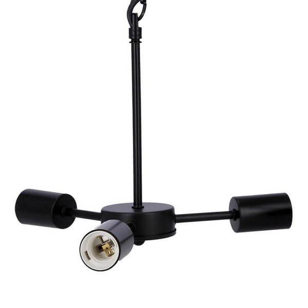 Industrialna lampa wisząca Sparta na łańcuchu czarna