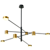 Sufitowa LAMPA modernistyczna REMDAL PND-16374-8-BK-GD-3K Italux metalowa OPRAWA molekuły LED 36W 3000K sticks czarne złote